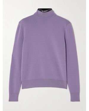 Aztech Mountain Etta Stehkragenpullover Aus Wolle Mit Besatz Aus Jersey - Lila
