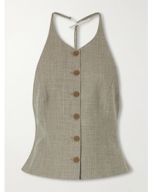 Christopher Esber Banyan Crystal-Embellished Wool And Linen-Blend Vest - Natural
