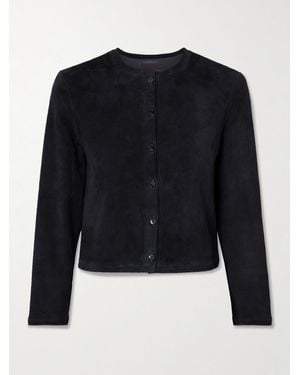 Stouls Astrid Verkürzter Cardigan Aus Veloursleder - Blau