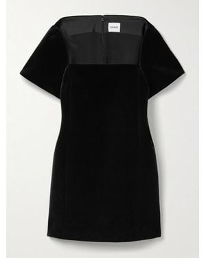 KHAITE Benji Velvet Mini Dress - Black