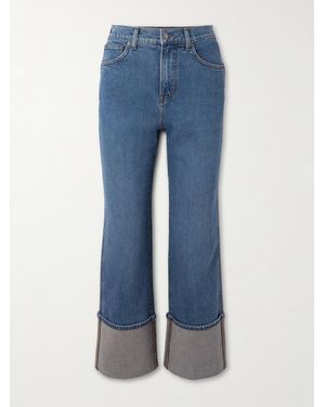 Veronica Beard Dylan Cropped High-Rise Straight-Leg Jeans - Blue
