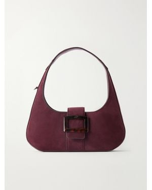 Roger Vivier Belle Vivier Suede Shoulder Bag - Purple