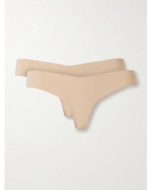 Commando Set Of Two Stretch-Jersey Thongs - Natural