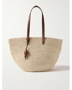 Hunting Season Market Geflochtene Tote Aus Fiqué-Faser Mit Lederbesätzen - Natur