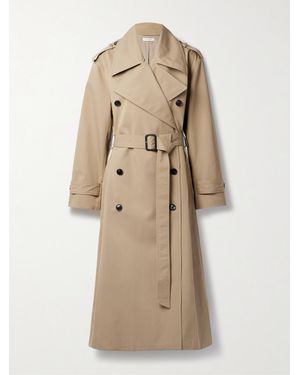 Co. Belted Double-Breasted Tton-Blend Twill Trench At - Natural