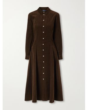 Polo Ralph Lauren Cotton-Corduroy Midi Dress - Brown