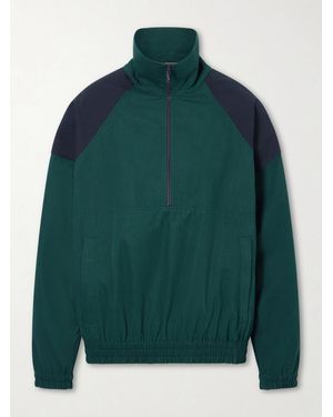 Saint Laurent Cotton Half-Zip Jacket - Green