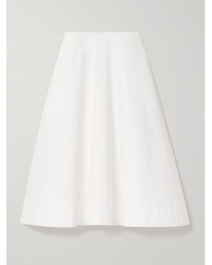 KHAITE Renta Cotton-Poplin Midi Skirt - White