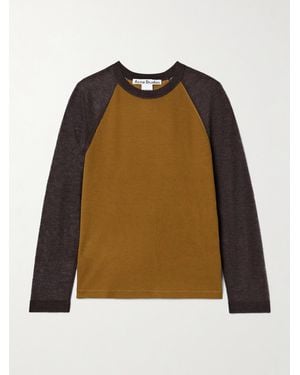 Acne Studios Two-Tone Lyocell And Wool-Blend T-Shirt - Natural