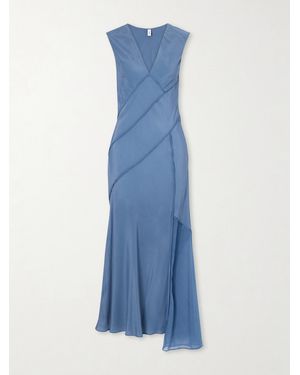 SIR. Elin Paneled Crepe De Chine Gown - Blue