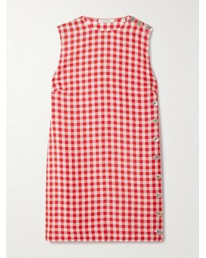 Doen Coraline Gingham Woven Mini Dress - Red