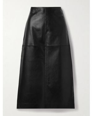 La Ligne Vega Leather Midi Skirt - Black