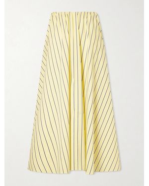 STAUD Milano Striped Cotton-Blend Maxi Skirt - Yellow