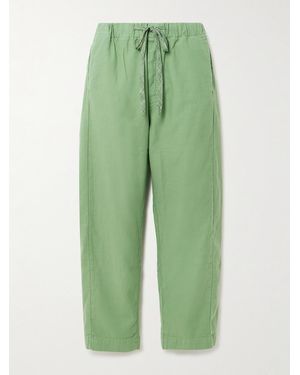 Mother The Drawn Half-Pipe Cotton-Canvas Barrel-Leg Pants - Green