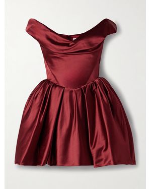 Vivienne Westwood Bagatelle Off-The-Shoulder Gathered Duchesse-Satin Mini Dress