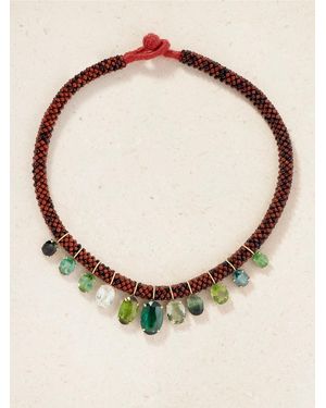 Marisa Klass 18-Karat, Tourmaline And Tiger's Eye Necklace - Natural