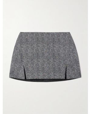 Givenchy Paneled Herringbone Cotton-Twill Mini Skirt - Gray