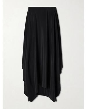 Sharon Wauchob Desia Asymmetric Silk-Crepe Midi Skirt - Black