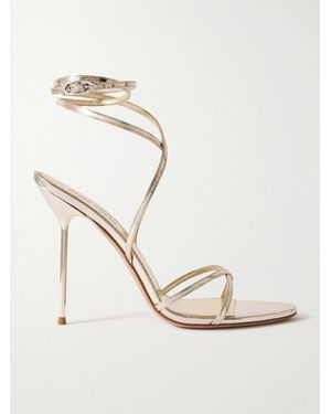 Paris Texas Liz Metallic-Leather Sandals - Natural