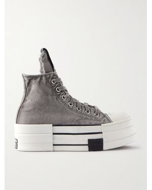 Rick Owens Converse Drkshdw Dbl Drkstar Chuck 70 Canvas Platform Trainers - Metallic