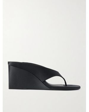 Alaïa Mules Aus Satin Mit Keilabsatz - Schwarz