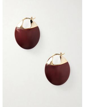LIE STUDIO The Erin-Plated And Mookaite Hoop Earrings - Red