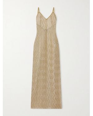 Missoni Mare Metallic Crochet-Knit Coverup - Natural