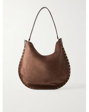 Isabel Marant Oskan Studded Suede Tote - Brown