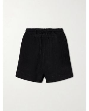 LeKasha Tabag Linen Mini Shorts - Black