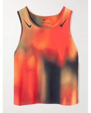 Nike Aeroswift Tanktop Aus Dri-Fit Adv-Material Mit Farbverlauf Und Plissee - Rot