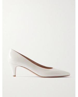 Gianvito Rossi Amelia 55 Patent-Leather Court Shoes - White