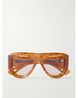Jacques Marie Mage Barclay D-Frame Acetate Sunglasses - Orange