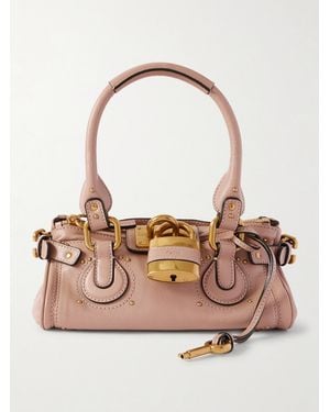 Chloé Paddington Embellished Leather Tote - Pink