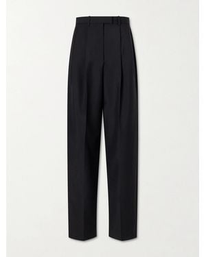 Givenchy Pleated Wool And Mohair-Blend Wide-Leg Trousers - Blue
