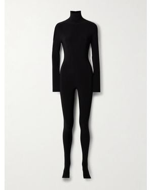 Norma Kamali Stretch-Jersey Turtleneck Jumpsuit - Black
