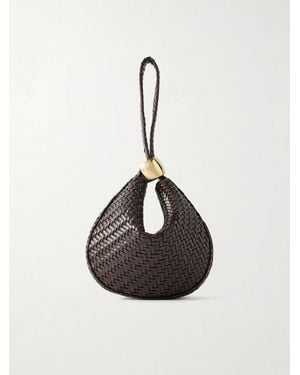 Amanu The Zambia Woven Leather Clutch Bag - Brown
