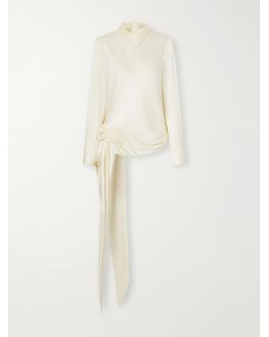 Kallmeyer Gathered Silk-Charmeuse Blouse - Natural