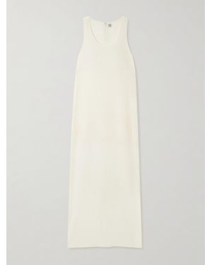 TOTEME Midikleid Aus Krepon Aus Einer Baumwoll-Seidenmischung - Weiß