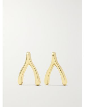 Jennifer Meyer Mini Wishbone 18-Karat Earrings - Natural