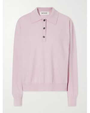 Rohe Wool-Blend Polo Jumper - Pink