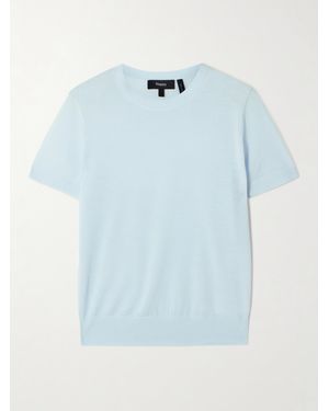 Theory T-Shirt En Laine Mérinos - Bleu