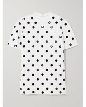 Area Crystal-Embellished Appliquéd Jersey T-Shirt - White