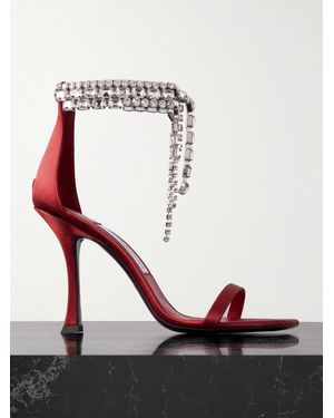 Jimmy Choo Verity 100 Sandalen Aus Satin Mit Kristallen - Rot