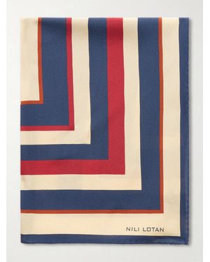 Nili Lotan Vintage Printed Silk Scarf - Blue