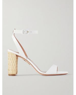 Aquazzura Sunseeker 85 Leather Sandals - Natural