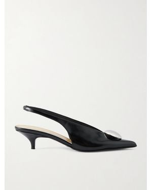 Proenza Schouler Dome Slingback-Pumps Aus Leder Mit Verzierung - Natur