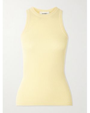 Lisa Yang Amya Ribbed Cotton And Cashmere-Blend Tank - Yellow