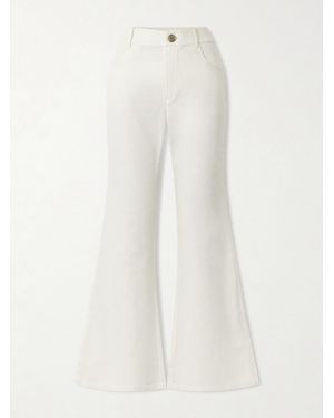 Alix Of Bohemia Bunny Silk-Twill Flared Trousers - White