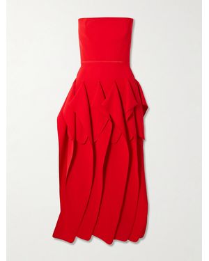 Maticevski Breakout Strapless Crepe Midi Dress - Red