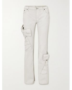 Acne Studios Bow-Detailed Flared Jeans - White
